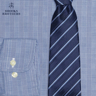 布克兄弟（BrooksBrothers） 男士23秋新纯棉宽距领修身免烫正装衬衫 B435-亮蓝色 15/4