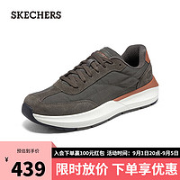 斯凯奇（Skechers）男士休闲运动绑带板鞋复古慢跑鞋210613 橄榄绿567 43