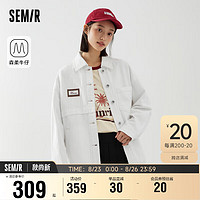 森马（Semir）森柔牛仔|商场同款牛仔外套女中长款2023秋女装宽松103523109001