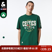 杰克琼斯 杰克·琼斯(JACK&JONES)夏季NBA联名凯尔特人半袖上衣刺绣宽松短袖T恤男223301014 深绿 180/100A/L