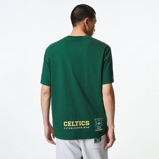 杰克琼斯 杰克·琼斯（JACK&JONES）夏季NBA联名凯尔特人半袖上衣刺绣宽松短袖T恤男223301014 深绿 180/100A/L