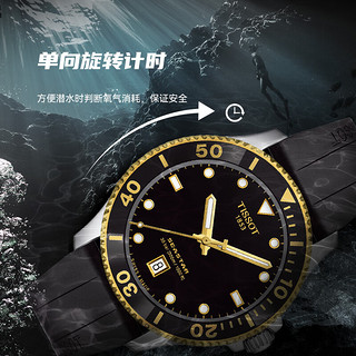 天梭（TISSOT）瑞士手表 海星系列腕表 橡胶带石英男表T120.410.27.051.00