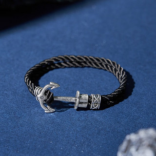 大英博物馆项链女欧洲文化艺术航海复古可转动项链手绳礼教师节 船锚手绳（蓝色）