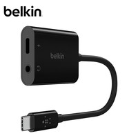贝尔金 Type-C扩展坞 一分二转接器 PD供电+3.5mm转接头 车载手机音频分线器 NPA004