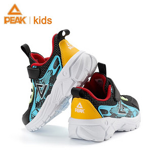 匹克（PEAK）童鞋儿童运动鞋舒适跑步鞋2023秋季鞋子透气休闲男女童 黑色/天兰 29