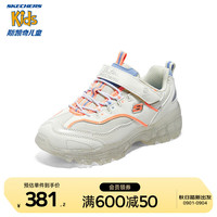 Skechers斯凯奇闪灯鞋秋季潮流冰灯鞋休闲运动鞋拼接缤纷女童鞋303906L 自然色/多彩色/NTMT 27.5码