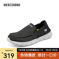 斯凯奇（Skechers）男士一脚蹬休闲鞋210398 黑色/灰色/BKGY 41.5