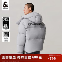 杰克·琼斯(JACKu0026JONES)秋冬季男宽松时尚休闲百搭反光胶印羽绒服情侣同款223312017 灰色-E51 195/112A/XXXL