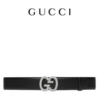                                                                                 GUCCI古驰GG搭扣宽版腰带 黑色 100cm