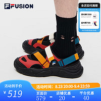 FILA FUSION斐乐潮牌CONCH SANDAL男鞋潮流凉鞋2023夏新轻便凉鞋 红蔷薇/黑-AAB 39