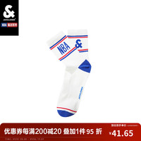 杰克·琼斯（JACKu0026JONES）男士NBA联名舒适百搭透气长筒时尚1双装运动袜子22331Q001 白色 26-28/L