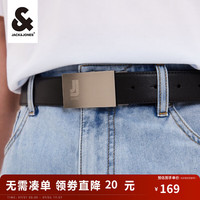 杰克琼斯 杰克·琼斯（JACK&JONES）简约纯色大气商务休闲个性通勤男士腰带22315O001 黑色 L