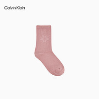 Calvin Klein Jeans23早秋女士雪花状暗纹提花素色时尚休闲袜LS000342 657-桃红 OS