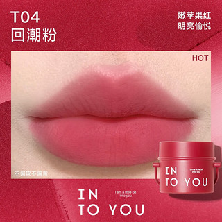 INTO YOU桶装唇泥唇颊两用雾面哑光涂鸦风大容量实用日常 T04 回潮粉 HOT