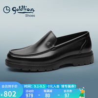 金利来男鞋商务休闲鞋时尚轻质皮鞋舒适耐磨乐福鞋G521330292AAA黑色38