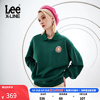 Lee XLINE23早秋舒适版双层领女长袖卫衣多色潮LWT007319204 绿色 XS