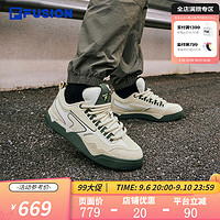 FILA  FUSION潮牌NOLLIE男鞋板鞋2023秋豚跃鞋专业滑板鞋 微白/暗绿-WB 39