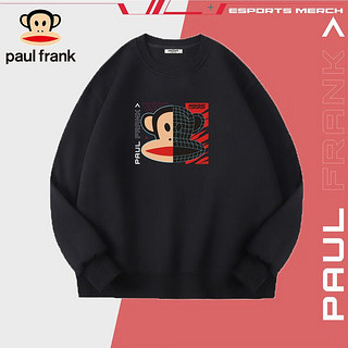 大嘴猴（paul frank）长袖卫衣男士2023秋季秋季宽松套头潮流休闲上衣男黑色L