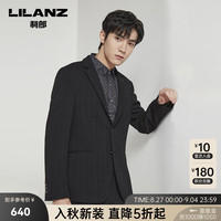 利郎休闲西服外套男提花肌理修身秋季男士单西上衣 黑(22QDX231SA) 170/84A