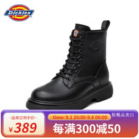 Dickies马丁靴女靴秋季新款中筒短靴时尚百搭英伦风侧拉链靴子女 黑色 35