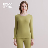 红豆(Hodo)德绒发热保暖内衣男秋冬抗静电女士圆领磨毛秋衣秋裤套装 女士海沫绿-德绒抗静电 160/85