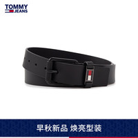 TOMMY JEANS 23秋冬男装金属旗标方形针扣式都市休闲皮带腰带11674 黑色BDS 105cm