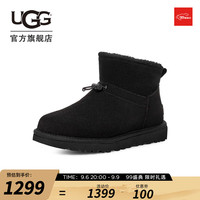UGG 2023秋季男女同款休闲舒适平底圆头拴扣经典短靴 1143937 BLK | 黑色 36