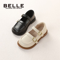 百丽(Belle)童鞋女童黑皮鞋2023秋季洋气时尚单鞋小女孩公主鞋儿童乐福鞋 香草米 26 适合脚长约15.5-16cm