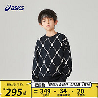 asics/亚瑟士童装23年秋季男女儿童运动休闲个性长袖卫衣T恤 001黑色 110cm