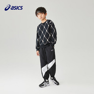 asics/亚瑟士童装23年秋季男女儿童运动休闲个性长袖卫衣T恤 001黑色 110cm
