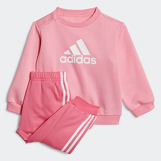 adidas阿迪达斯轻运动男女婴童运动圆领长袖套装 祈福粉/白色/脉冲洋红 A/80