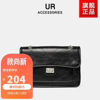 UR官方女包23年新款时尚百搭链条流浪包大容量通勤高级单肩斜挎包 黑色