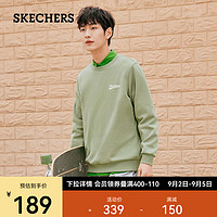 斯凯奇（Skechers）男女同款针织圆领卫衣L323U073 铬绿色/01MX S