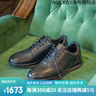 ecco 爱步 运动男 真皮皮鞋 潮鞋雅仕207124 01001-黑色 42