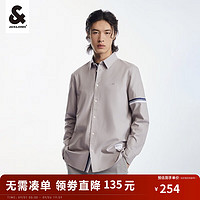 杰克·琼斯（JACK&JONES）秋季男撞色织带舒适外套立体刺绣衬衣商务质感长袖衬衫223305029 合金-C39 180/100A/L