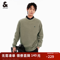 杰克琼斯 杰克·琼斯（JACK&JONES）秋季男舒适百搭简约纯色宽松字母刺绣圆领针织衫