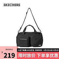 斯凯奇（Skechers）男女运动大容量手提斜跨包P323U011 碳黑/0018