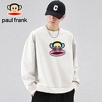 大嘴猴（paul frank）长袖卫衣男士2023秋季无帽圆领韩版潮流上衣男白色L