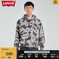 Levi's李维斯23秋季男士加绒连帽卫衣时尚扎染保暖舒适潮流百搭 灰色 XS