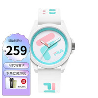斐乐(FILA)手表硅胶男表运动潮流女表夜光指针学生石英表6501 FLM38-6501-001