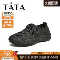 他她(TATA)Tata/他她2023秋时尚简约百搭休闲鞋女鞋WZE02CM3 黑色 37