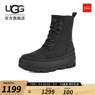 UGG2023秋季男女同款舒适系带圆头马丁靴轮胎休闲靴 1143833 BLK  黑色 38