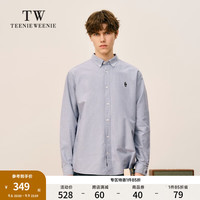 TEENIE WEENIE Men小熊男装2023新款简约基础出差长袖衬衫男士外套轻薄 灰色 170/M
