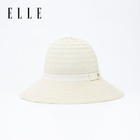 ELLE法式时尚防晒帽子女百搭夏季大帽檐遮脸太阳帽防紫外线遮阳帽 米色