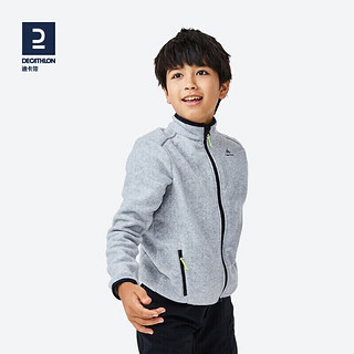 DECATHLON 迪卡侬 户外运动保暖舒适儿童抓绒衣外套QUECHUA Forclaz 500 Fleece Child浅灰色2763365 151-160cm12-13岁