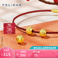 TSL 谢瑞麟 黄金转运珠女足金串珠不含手绳定价X5040-X5042 X5041米字纹（约0.26g）