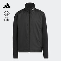 adidas阿迪达斯男大童秋季高尔夫运动立领夹克外套IU4937 黑色 134CM