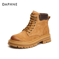 达芙妮(DAPHNE)大黄蜂马丁靴女加绒冬季户外工装短靴春秋单靴大黄靴秋季 土黄5002 37标准码
