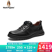 暇步士（Hush Puppies）休闲鞋男士运动软底透气旅游板鞋L2Q05CM3 黑色 38