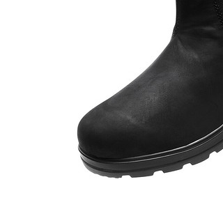 斯凯奇（Skechers）一脚套休闲靴商务休闲皮靴工装靴马丁靴男鞋65320 全黑色/BBK 41